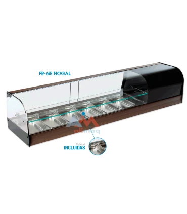 Vitrinas de Tapas Vitrina refrigerada curva 2 pisos con 8 bandejas GN 1/3 FR-8iE Vitrinas Gómez FR-8iE