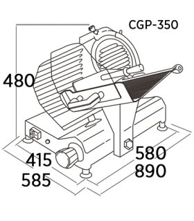 Cortadora de fiambre 350mm corte 325x260mm Edenox CGP-350