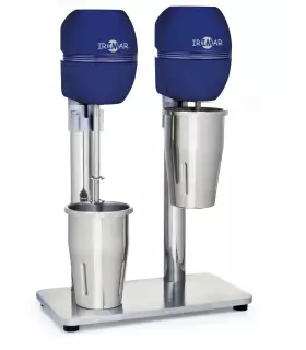 Batidor de bebidas azul doble vaso