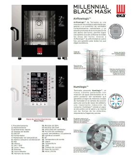 Horno a Gas digital 6 60x40 EKA Black Mask Bakery