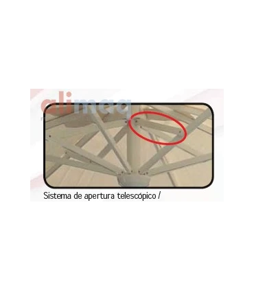 Parasoles Parasol aluminio 4x4 m Master ref. 894 Tejido Masa Forte 300 g/m2 Conva 894M