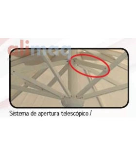 Parasol aluminio 3X3 m Master ref. 889 Tejido Olefin 250 g/m2