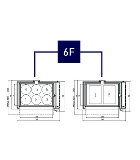 Horno a Gas 6 pizzas 33 cms Citizen PW 6 Front