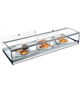 Vitrina neutra recta base inox con puertas 1200mm VRP 120