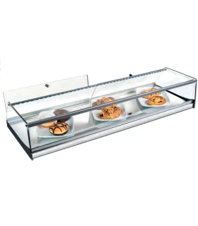 Vitrina neutra recta base inox con puertas 1000mm VRP 100