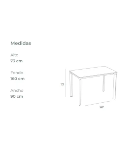 Mesa 160x90cms Ezpeleta Meet