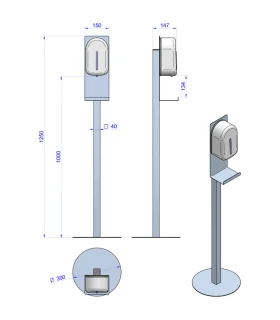 Dispensador automático de gel con pie soporte DGVA-I