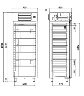 Armario Refrigerado Frío ventilado 20 niveles 60x40 ATP 500 A PO