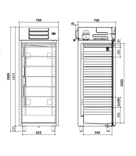 Armario Refrigerado Frío ventilado GN 2/1 ATG 600 PO