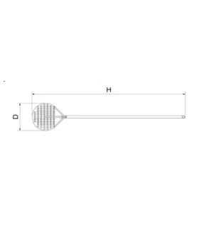 Pala para pizza perforada en acero inoxidable 1710 L ø20 cms