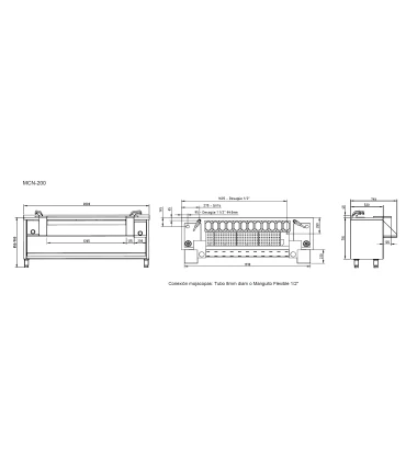 Mesas Neutras Coctelería Estación Completa Doble para Coctelería 2000x745x900mm Eratos MCN-200 Mesas Neutras Coctelería Estación Completa Doble para Coctelería 2000x745x900mm Eratos MCN-200