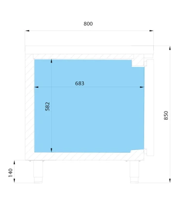 Mesas Frías Fondo 800mm Mesa Refrigerada Pastelería Pizzería 60x40 4 puertas Infrico MR 2750 Infrico