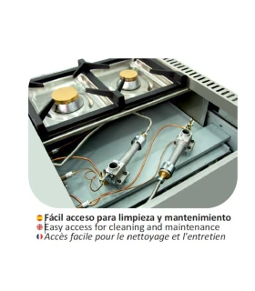 Cocina a Gas de 4 fuegos con estante Arilex 80CG70