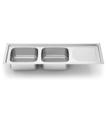 Fregaderos Fregadero inox 1160mm para encastrar 2 cubetas serie 500 Fricosmos