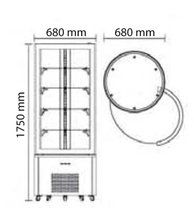 Vitrina Refrigerada con estantes giratorios Edenox VEPS-72
