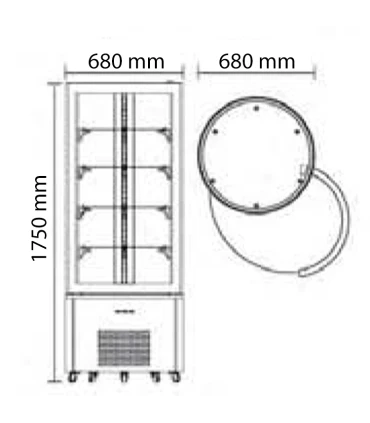 Vitrinas Verticales Vitrina Refrigerada con estantes giratorios Edenox VEPS-72 Edenox 19066908