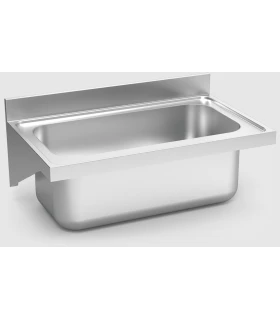 Fregadero inox colgante con cartelas gran capacidad fondo 600