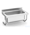 Fregadero inox colgante con palomillas gran capacidad fondo 700