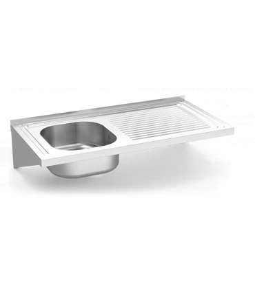 Fregaderos Fregadero inox y escurridor colgante con cartelas 1000mm fondo 500 Fricosmos