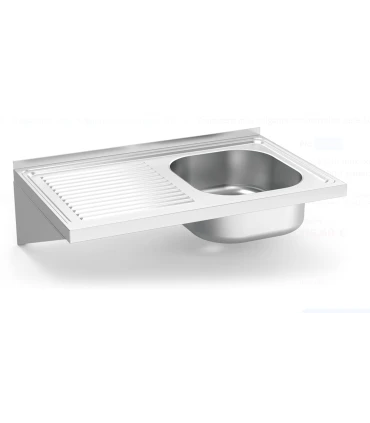 Fregaderos Fregadero inox y escurridor colgante con cartelas 1000mm fondo 500 Fricosmos