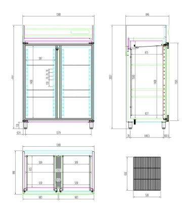 Armarios Refrigerados GN 2/1 Armario Refrigerado Doble para GN 2/1 Edenox APG-1402 HC Edenox 19111452