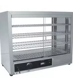 Vitrina expositora caliente sobre mostrador 4 estantes VEC-80-S