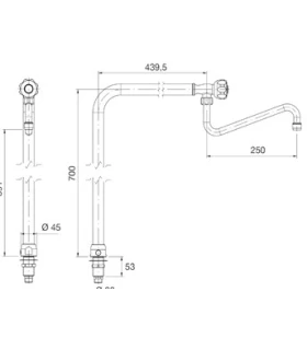 Grifo columna orientable un agua  00527025