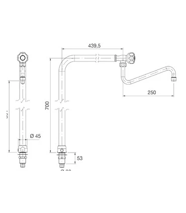 Grifería Grifo columna orientable un agua 00527025 Distform R0020219
