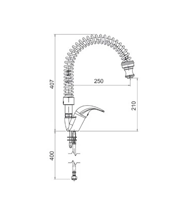 Grifería Grifo mezclador monomando espiral Distform R0020239