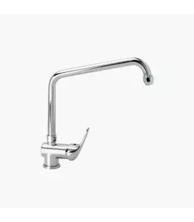Grifo mezclador monomando corto, caño alto en U y mando corto