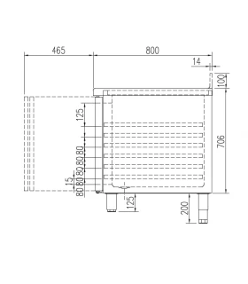 Mesa Refrigerada 4 puertas Euronorm 60x40 2545x800mm Docriluc BPR-250