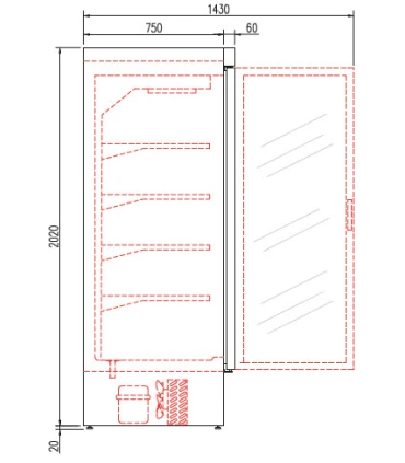 Armarios Expositores Refrigerados Armario Expositor 2 puertas con Cortina de Aire Coreco Supermarket RVC-1002-NB Coreco RVC-1...