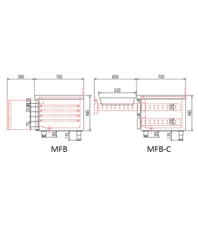 Mesa Snack Refrigerada Bajococina GN 1/1 de 1345x700mm Coreco MFB-135