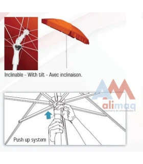 6 unidades Parasol redondo en aluminio 2 m con faldón Conva Feria r...