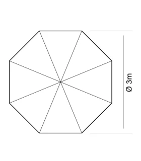 Parasol de aluminio redondo 3 m Conva 886
