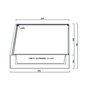 Vitrina refrigerada Comida para Llevar GN 1/1 con motor remoto