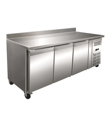 Mesas Frías Fondo 700mm Mesa Refrigerada GN1/1 Acero Inoxidable 3 Puertas Fondo 700mm GN3200TN Importación GN3200TN