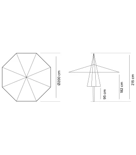 6 unidades Parasol redondo en aluminio 2 m con faldón Conva Feria r...