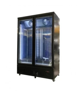 Armario expositor refrigerado negro 2 puertas pivotantes 1250x705x2...