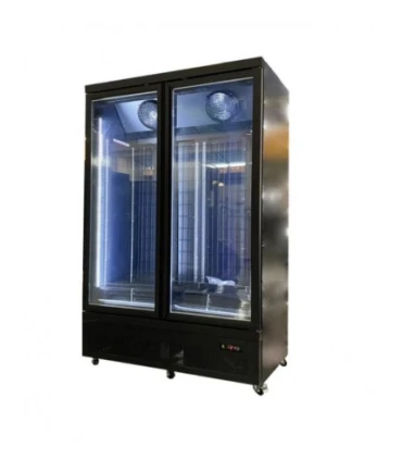Armarios Expositores Refrigerados Armario expositor refrigerado negro 2 puertas pivotantes 1250x705x2050mm Eutron AQ5068