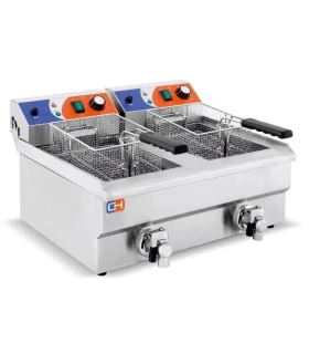 Freidora Eléctrica 12+12 litros con grifo IEF-162-V