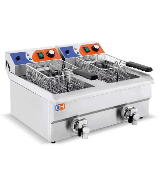 Freidora Eléctrica 12+12 litros con grifo IEF-162-V