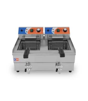 Freidoras Eléctricas Freidora Eléctrica 10+10 litros con Grifo IEF-102-V Clima Hostelería IEF-102-V