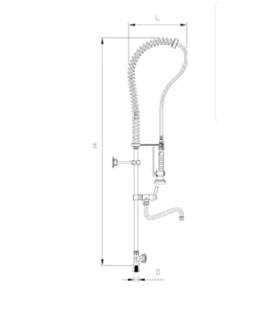 Grifo ducha un agua con caño Serie RD 450x1300 mm