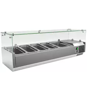 Vitrina de ingredientes 4 cubetas GN1/3 + 1 GN1/2 de 1400 mm VRX140...