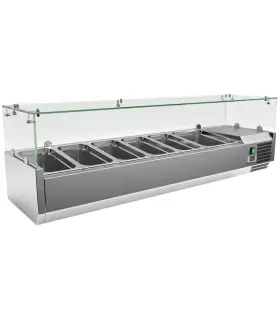 Vitrina de ingredientes 5 cubetas GN1/3 + 1 GN1/2 de 1500 mm VRX150...
