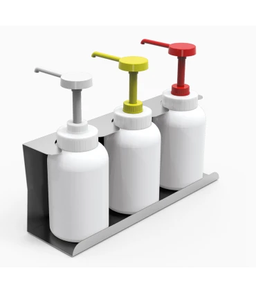 Varios Conjunto de dosificadores 3 salsas y soporte inox Fricosmos 040242