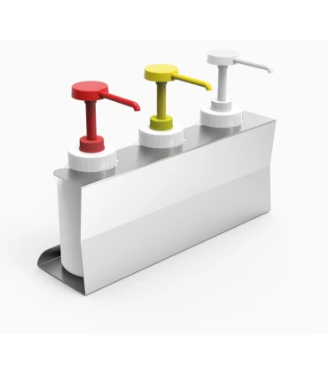 Varios Conjunto de dosificadores 3 salsas y soporte inox Fricosmos 040242