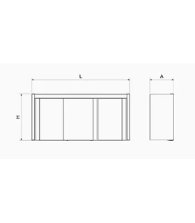 Armario de puertas correderas de 990x440x660 mm