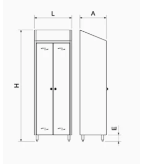 Armario de limpieza en acero inoxidable de 680x480x2010 mm